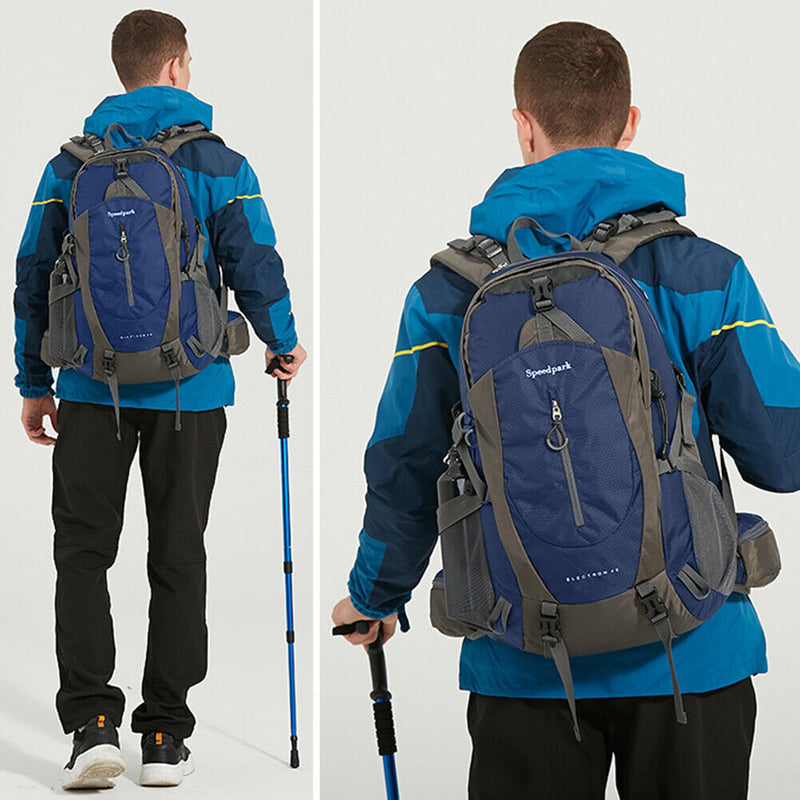 40L Waterproof Travel Cycling Camping Backpack with Rain Cover (Royal Blue)