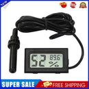 Digital LCD Thermometer Hygrometer Probe Temperature Humidity Gauge (Black)