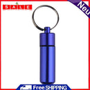 Aluminum Medicine Organizer Pill Tablets Drug Bottle Storage Container Keychain