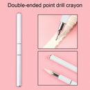 Dual Heads Gem Picking Point Drill Pen Diamond Painting Wax Pencil (White) Newly