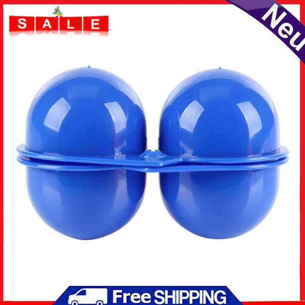 2 Grids Egg Storage Box Camping Picnic Hiking Carrier Egg Holder (Blue)