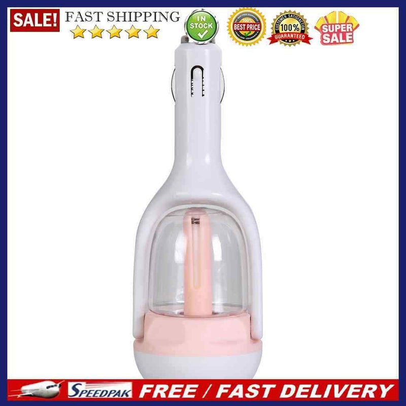 Vehicle Humidifier USB Air Purifier Diffuser Aromatherapy Mist Maker(Pink)