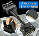 Trailer Adaptor 7 Pin Female Socket to 12 Pin Flat Male Plug Caravan Connector