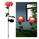 2pcs LED Solar Light Chrysanthemum Lawn Stake Lamps Garden Decor (Pink) Newly