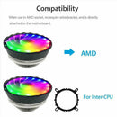 RGB LED CPU Cooler Fan Heatsink For Intel LGA1155 AM2+ Socket E9W8 F2M6