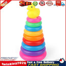 Early Educational Rainbow Tower Stack Circle Duck Ring Puzzle Pyramid (B) Newly