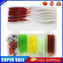 40pcs Soft Fishing Lure Kit Jig Head Hook Bait with Tackle Box (Style A)