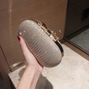 Party Egg Shape Handbags Rhinestones Evening Bag Clutch Shoulder Chain Purse