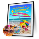 5D Kit Rhinestone Pictures DIY Sunny Beach Full Round Drill Art Diamond Paint