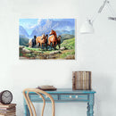 5D DIY Full Drill Diamond Painting Hiking Horses Embroidery Craft Needlework Set