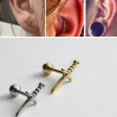 Steel Conch Lobe Tragus Dagger Ear Studs Piercing Helix Cartilage Earrings