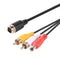 4Pin Aviation Head Male to 2RCA Male DC Male Extension Cable for Camera