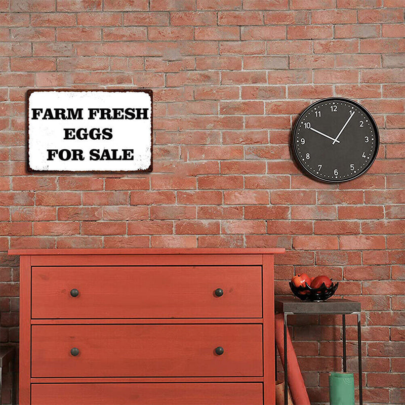Retro Farm Fresh Eggs Metal Plate Painting for Bar Pub Tin Plaque Wall Sign