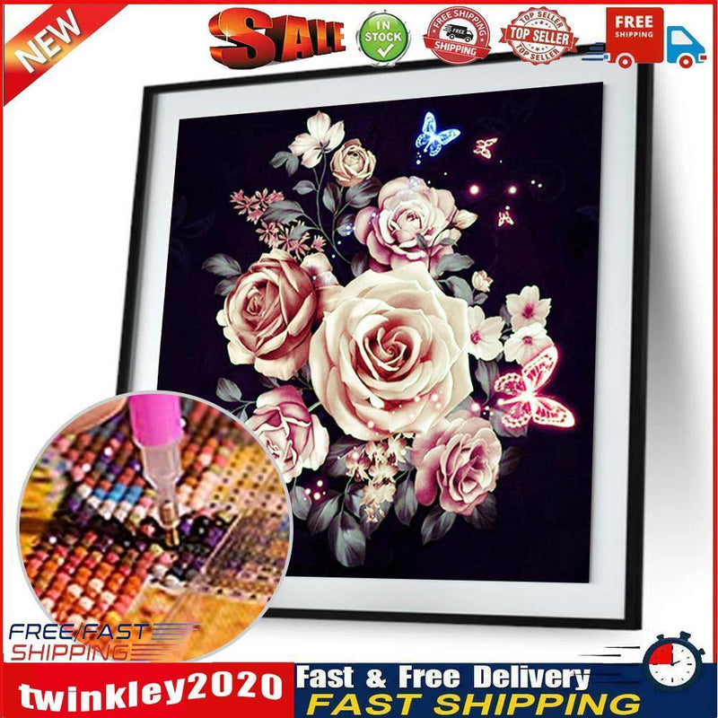 Rose 5D Diamond Painting Embroidery DIY Cross Stitch Home Decor Gift(Beige Newly