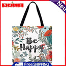 Fashion Flower Letters Print Linen Shopping Bag Women Ladies Large Dead Handbags