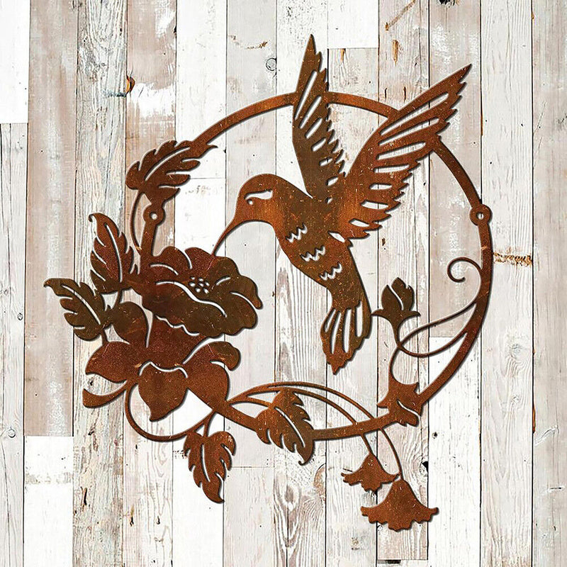 Wrought Iron Bird Garden Indoor Outdoor Hanging Metal Wall Hanging Art Decor