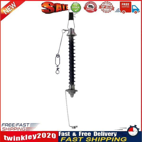 Fishing Hooks Automatic Spring Catch Ejection Jig Head Lure Tackle (Black) Newly