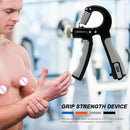 R-Shape Spring Hand Gripper Fitness Countable Hand Strength Grip (Gray) Newly