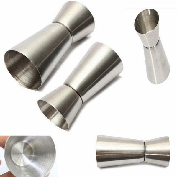 Steel Double Single Shot Measure Jigger Spirit Bar Cup CL D Cocktail X6W5