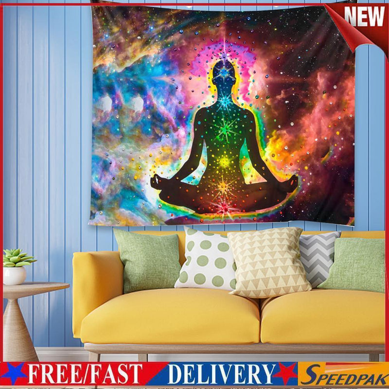Multifunction Meditation Man Wall Tapestry Hanging Blanket Beach Camp Rug