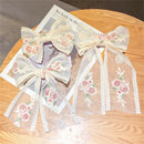 Girls Fashion Hair Barrettes Ponytail Bow Knot Hair Barrettes Lace Hair Clips