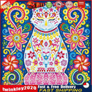 Rhinestone 5D DIY Special Shaped Diamond Painting Luminous Cat Mosaic Kit Newly