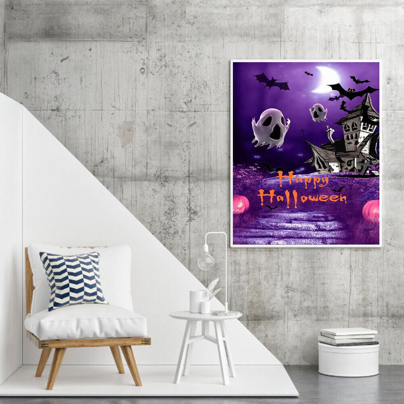 Halloween House Ghost Oil Paint By Numbers Kit Wall Decor 40x50cm (B1596 )