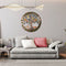 Iron Wall Sculptures-Metal Round Wall Decor with Tree Deer Fox Home Decor Newly