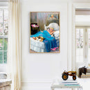Granny and Cats Oil Paint By Numbers DIY Canvas Wall Picture Craft Home Decor
