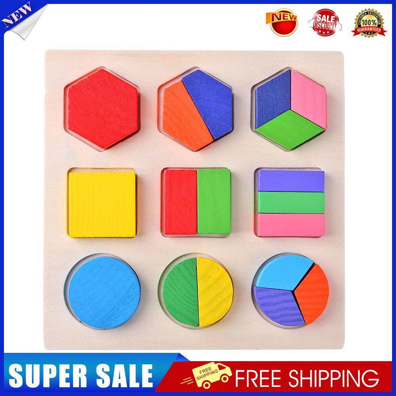 Wood Geometric Shapes Sort Math Montessori Puzzle Kids Educational Toys (3)