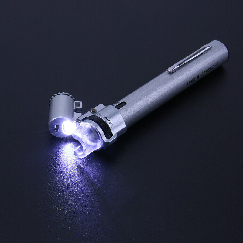 Universal 100X Adjustable Microscope Portable Pen Like LED Microscope Lll