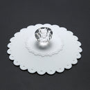 Lace Silicone Diamond Cup Lid Thermal Insulation Cup Cover (White)