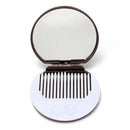 Women Home Office Use Cookie Shaped Mirror with Comb Chocolate Pocket Mirror