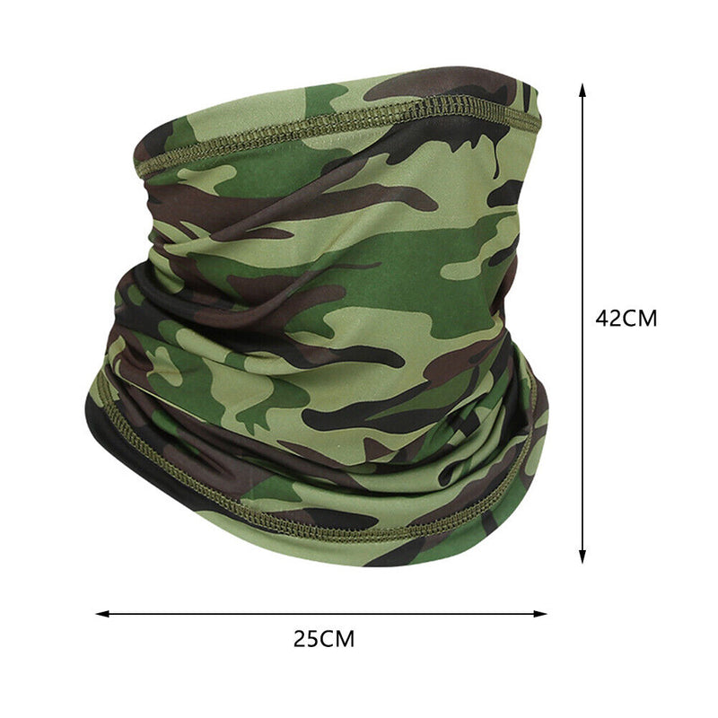 Cycling Neck Tube Scarf Ice Silk Running Bandana (Army Green Camouflage) Newly
