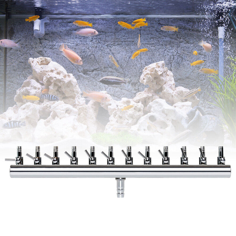 Air Oxygen Pump Aquarium Fish Tank Stainless Steel Splitter Hose (12 Ways)