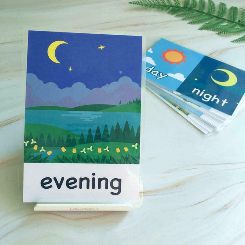Picture Flash Card 12 pcs/ Set Toddler Kids Educational Learning Cards X5N4 F9A7