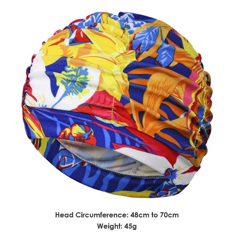 Ladies Swim Cap Long Hair Swimming Cap Elastic Draping Bathing Cap for Swim Pool