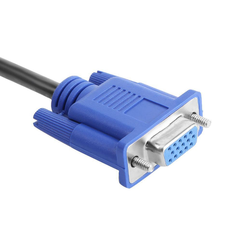 VGA Splitter Cable 1 Computer to Dual 2 Monitor Male to Female Wire (Blue)