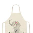 Kitchen Linen Apron Small Elephant Print Home Restaurant Cooking Baking Bib