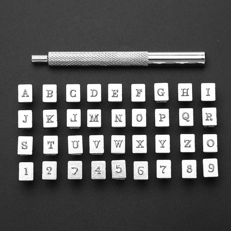 36pcs Steel Punch Alphabet Letter Number Stamper Set Leather Tool (3.5mm) Newly