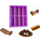 Silicone Purple 8-Cavity Rectangle Cake Mold BakingTray Mould T4C5 Ice Y8I1