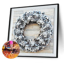 Full Round Drill Diamond Painting Kit Snowflake Wreath Rhinestone Drawing Dec