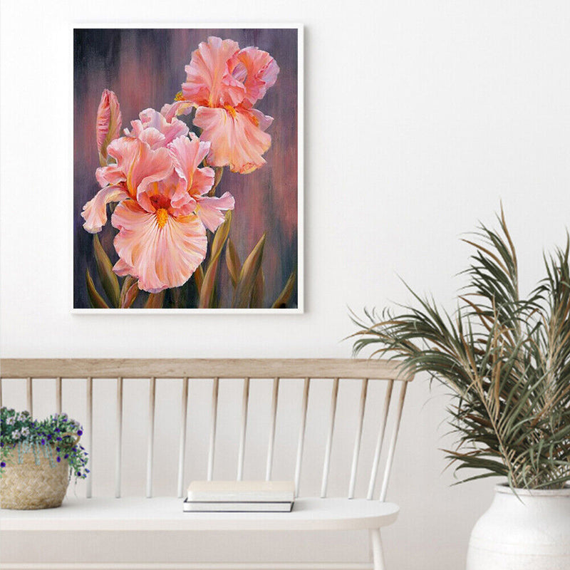 Iris Oil Paint By Numbers Kits DIY Handpainted on Canvas Wall Art Gifts Unframed
