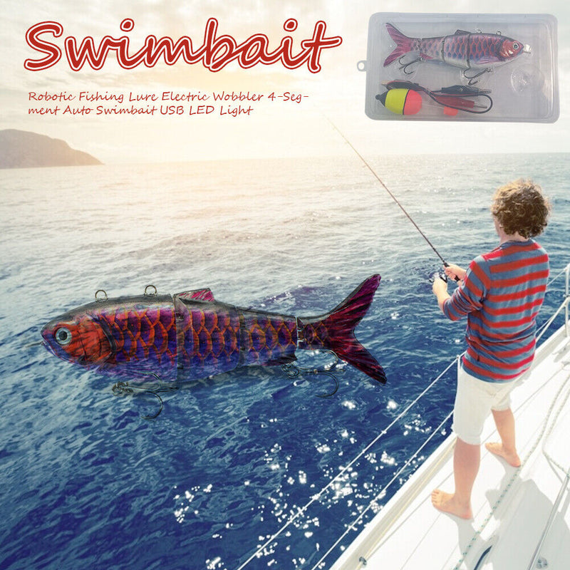 Robotic Fishing Lure Electric Wobbler 4-Segment Auto Swimbait USB (BL-2023)