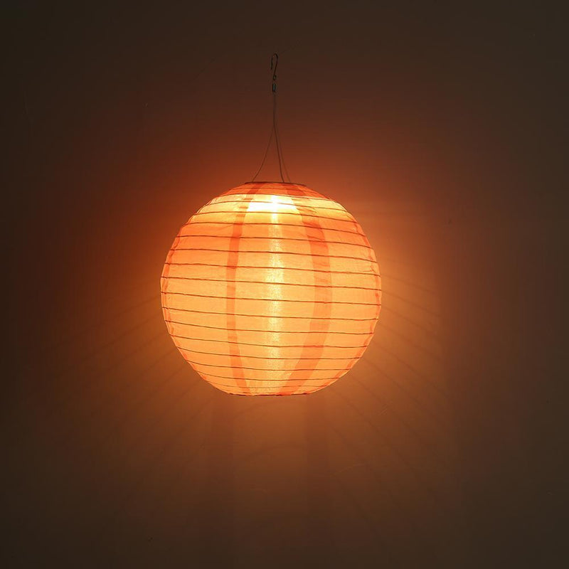 4pcs 8 inch LED Round Solar Lantern Waterproof Pendant for Garden Decor