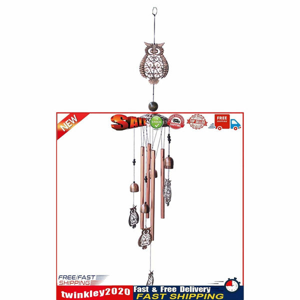 Animal Wind Chime Outdoor, Wind Bell Tubes, for Garden, Yard (Owl) Newly