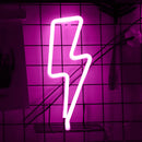 Flash Shaped Neon Lights USB Battery Operated Hanging Night Lamp (Pink) Newly