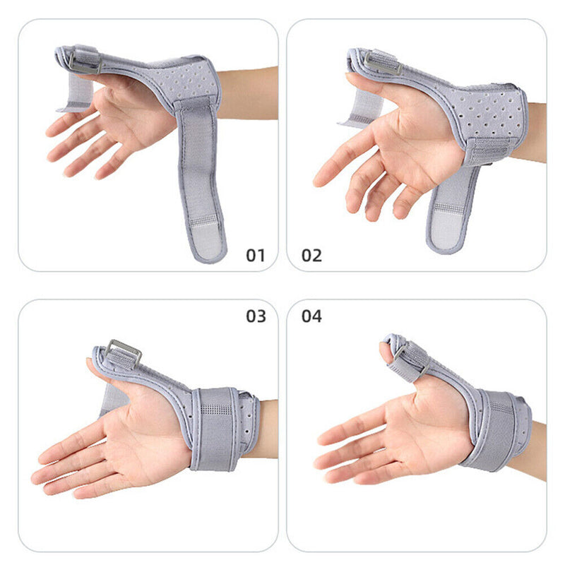 Thumb Splint Stabilizer with Wrist Support Carpal Adjustable Brace (Gray) Newly