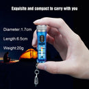 Mini Keychain Torch w/ Buckle USB Rechargeable Emergency Flashlight (Blue) Newly