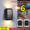 6LED Solar Wall Lamp Outdoor Waterproof Up Down Garden Yard Light (Warm)